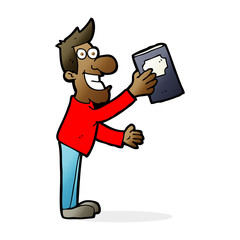 cartoon man with book
