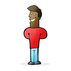 cartoon grinning man