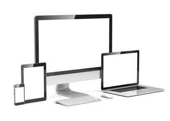 Fototapeta premium Ultimate web design, laptop, smartphone, tablet, computer, display