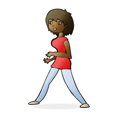 cartoon woman walking