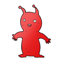 cartoon happy little alien