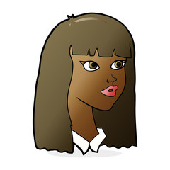 cartoon pretty girl with long hair