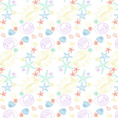 светлый, нежный фон с ракушками