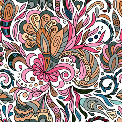 Beautiful floral paisley seamless pattern
