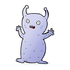 cartoon funny little alien