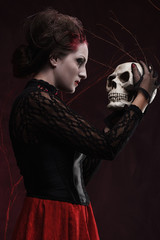 Amazing dead girl with a skull