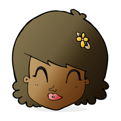 cartoon happy female face