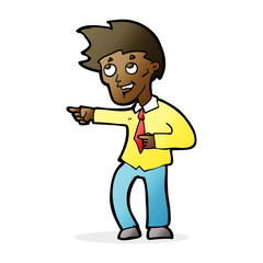 cartoon funny office man pointing