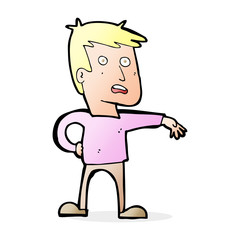 cartoon man making camp gesture