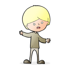 cartoon unhappy boy
