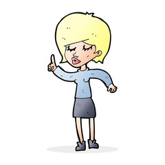 cartoon woman with idea