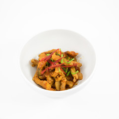The delicious homemade Thai paneang curry food (pork peanut coconut cream curry or panang curry with pork).