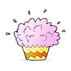 cartoon exploding cupcake