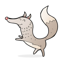 cartoon happy wolf