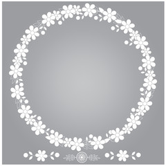 Floral frame with leaves vector