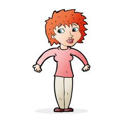 cartoon woman shrugging shoulders