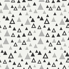 Fototapeta premium Geometric line monochrome abstract hipster seamless pattern with triangle. Wrapping paper. Scrapbook paper. Tiling. Vector illustration. Background. Graphic texture for your design, wallpaper. 