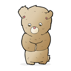 cartoon shy teddy bear