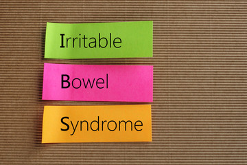 Irritable Bowel Syndrome text on colorful sticky notes