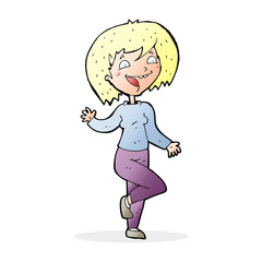 cartoon laughing woman