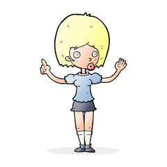 cartoon woman explaining her point