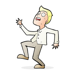 cartoon man panicking