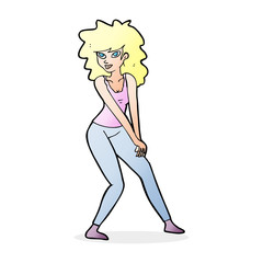 cartoon woman posing