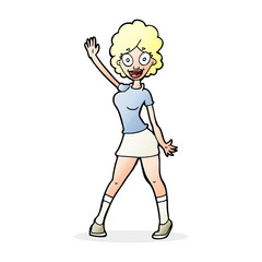 cartoon woman dancing