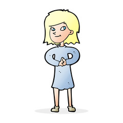 cartoon happy woman