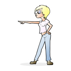 cartoon woman pointing