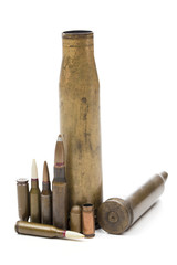 cartridges on the white background