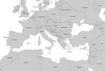 Mitteleuropa- & Mittelmeerkarte