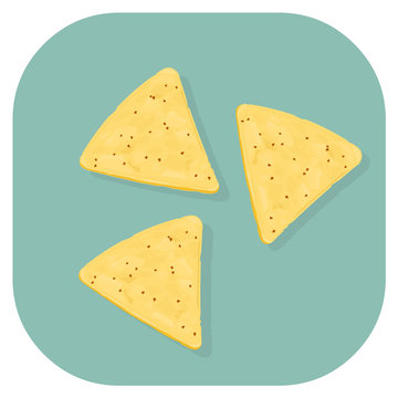 A vector illustration of Mexican cuisine, Tortilla Chips. 
Tortilla Chips icon illustration - Mexican food concept.