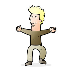 cartoon stressed out man