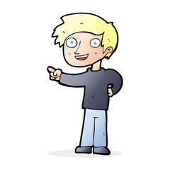 cartoon man pointing