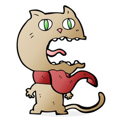 cartoon frightened cat