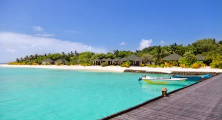 Garden poster Island Tropical island resort on Maldives