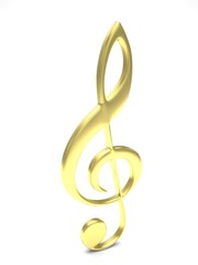 Fototapeta premium treble clef 3d on white