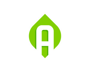 Letter A Leaf Logo Design Element