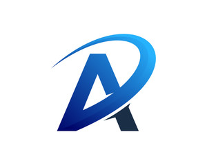 Letter A Swoosh Back Logo Design Element