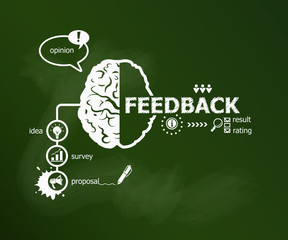 Feedback concept and brain.