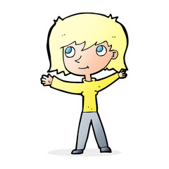 cartoon happy girl