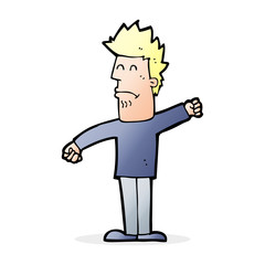cartoon stressed man