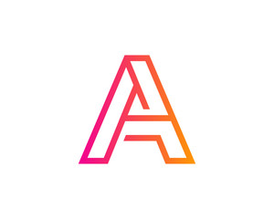 Letter A Modern Color Logo Design Element