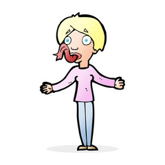 cartoon woman telling lies