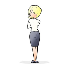 cartoon businesswoman ignoring