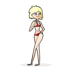 cartoon woman in bikini