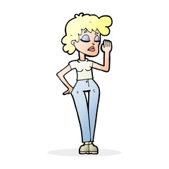 cartoon woman ignoring