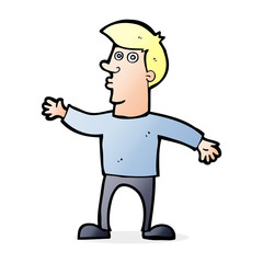 cartoon worried man