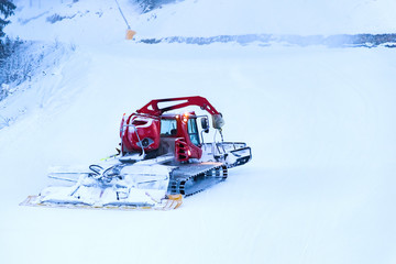 snowcat preparation ski slope